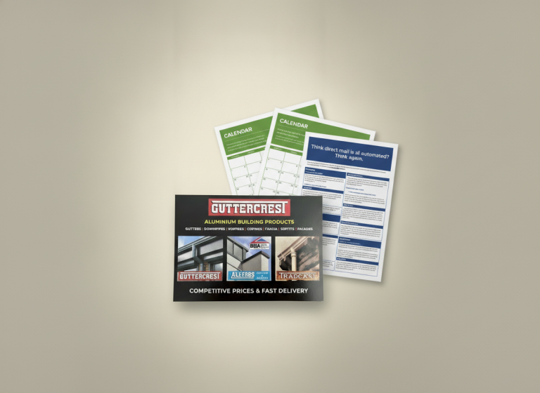 Three flyers on cream background