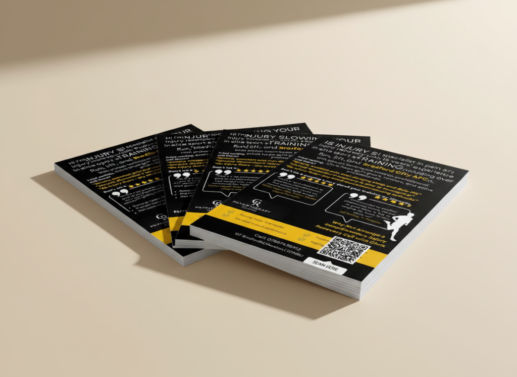 CR Physio postcard stack mockup