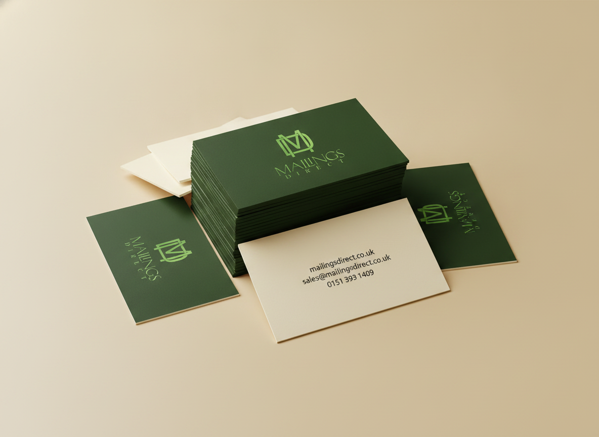 Mailings Direct business cards pile